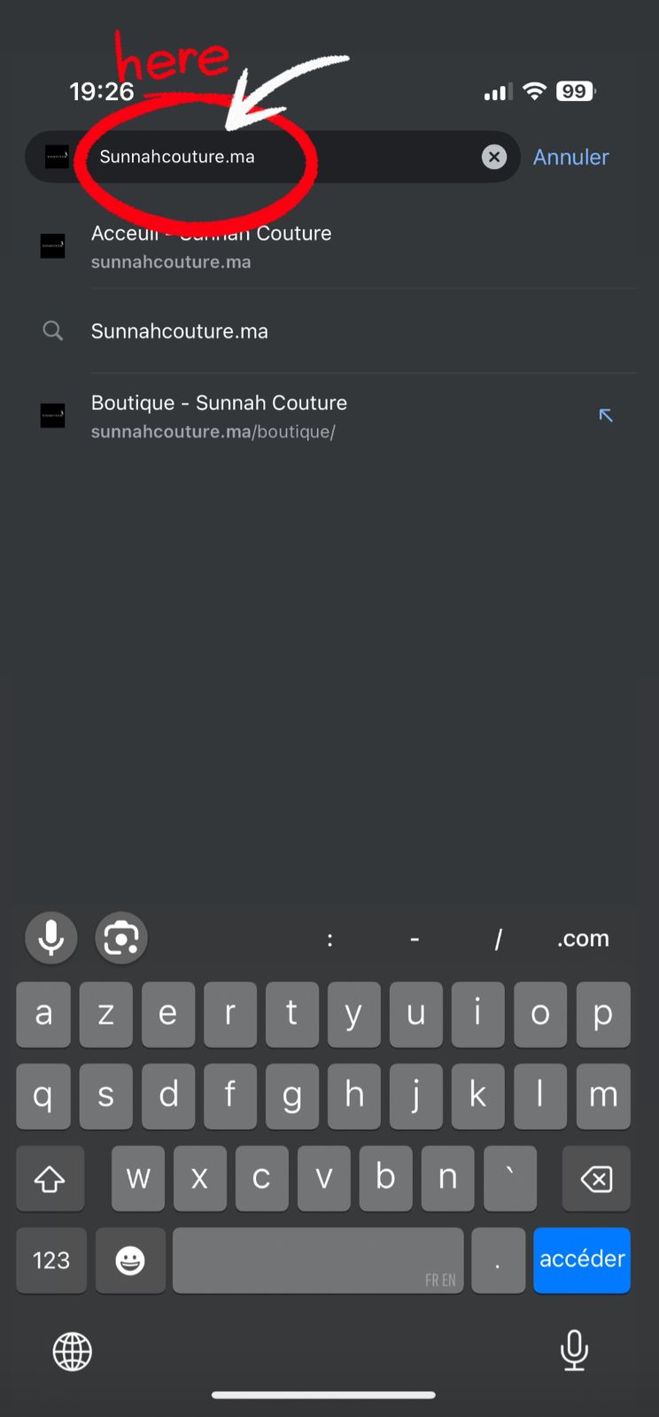 Étape 1 - Accueil Sunnah Couture