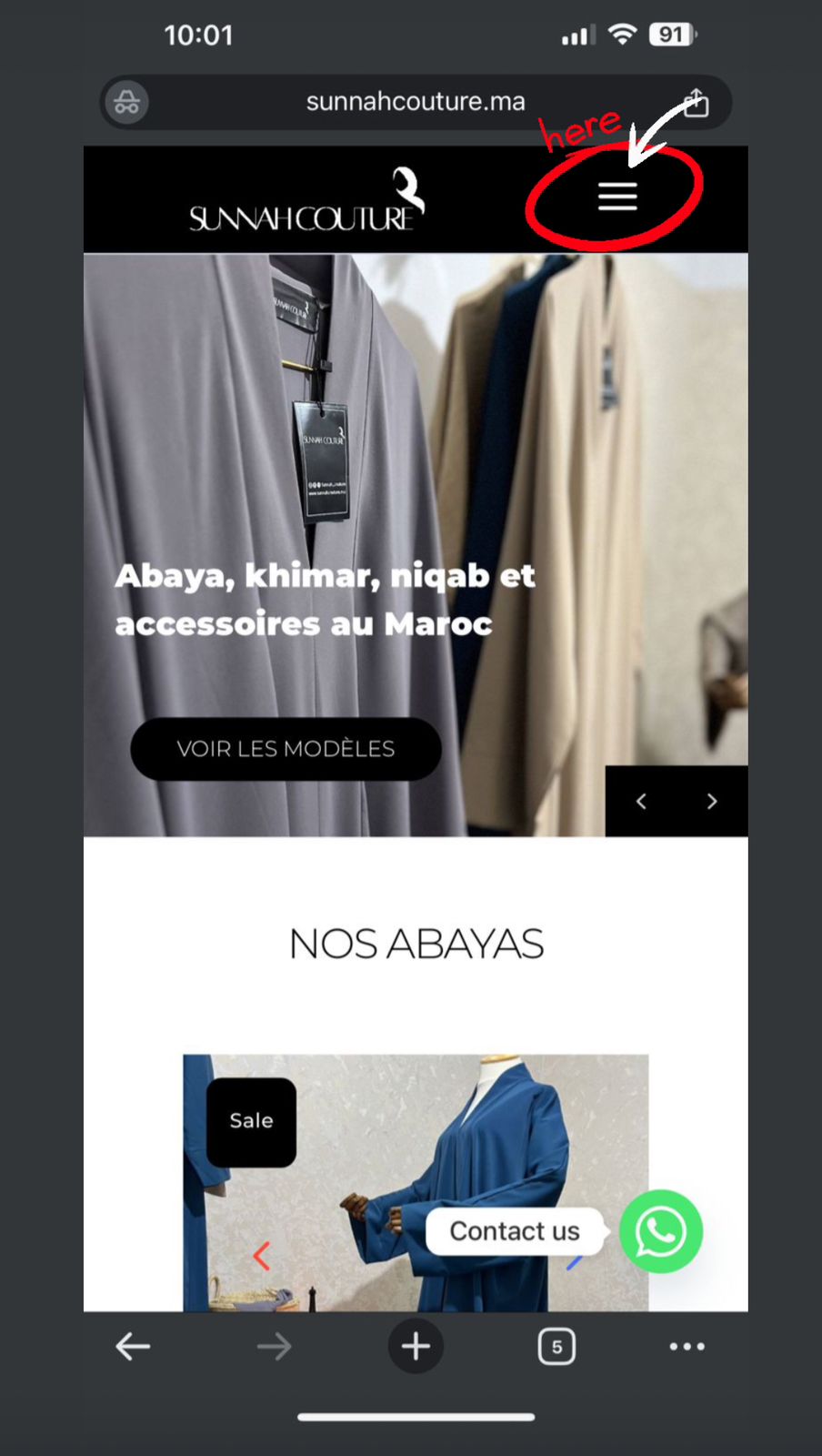 Étape 2 - Icône menu