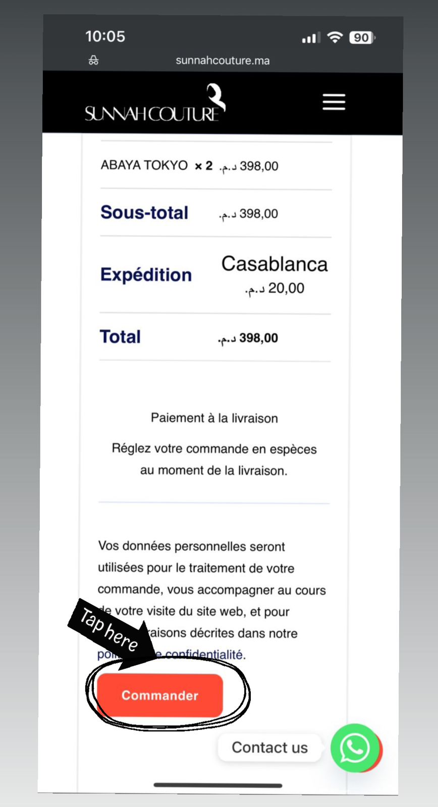 Étape 7 - Commander